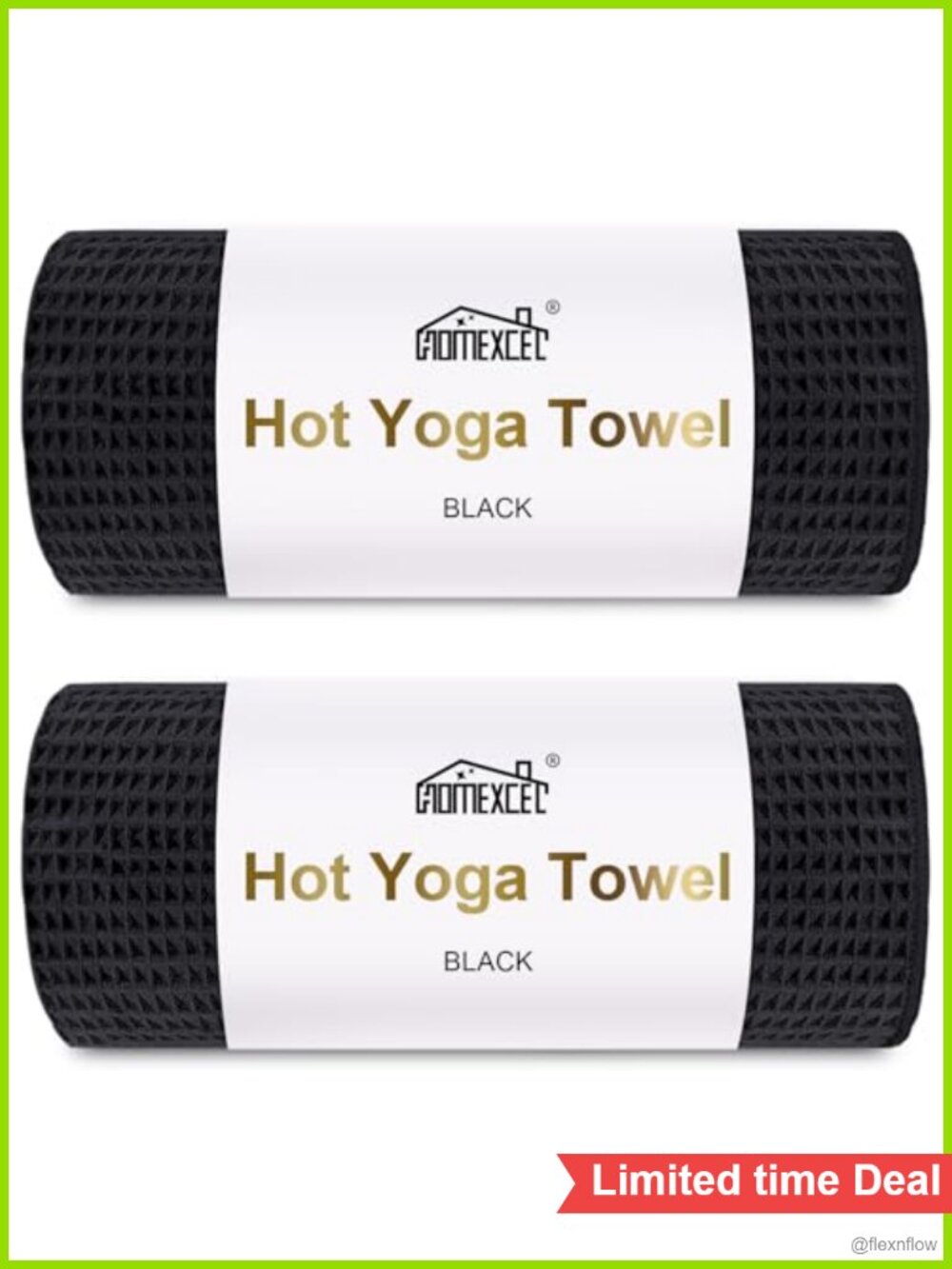2PK Waffle Microfiber Yoga Mat Towels Quick-Dry Non-Slip 26.5x72"